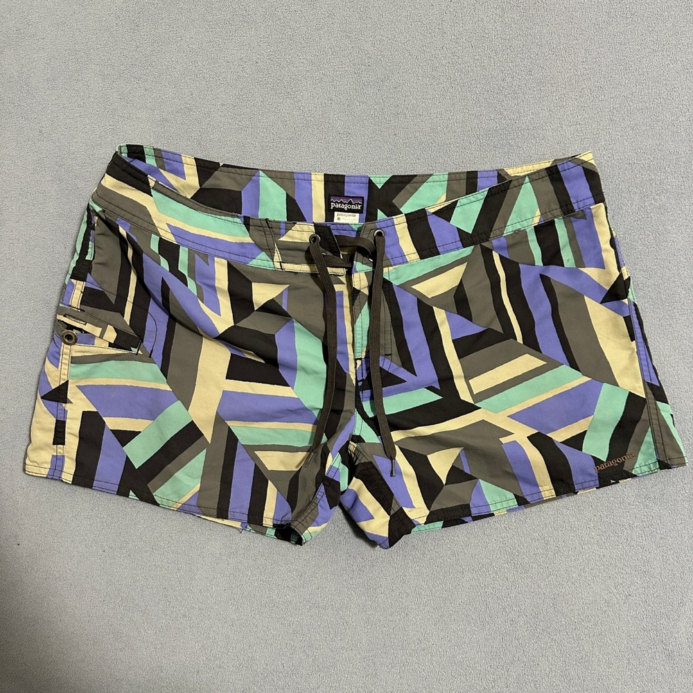 Patagonia Board Shorts Women's 14 Geometric Print Swim Beach Casual